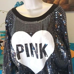 Pink Victoria secret bling crew neck